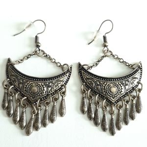 Bronze tribal earrings dangling